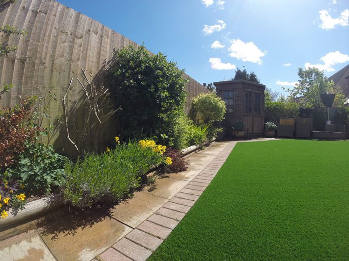 A picture of a luxury artificial grass installation in Bristol UK by Turf King